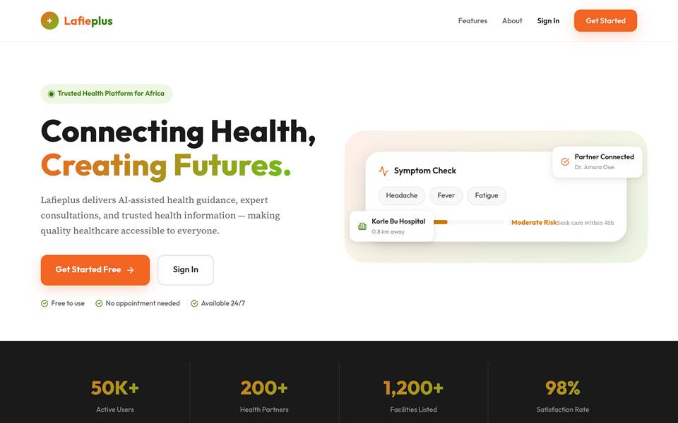 Lafie Plus website preview