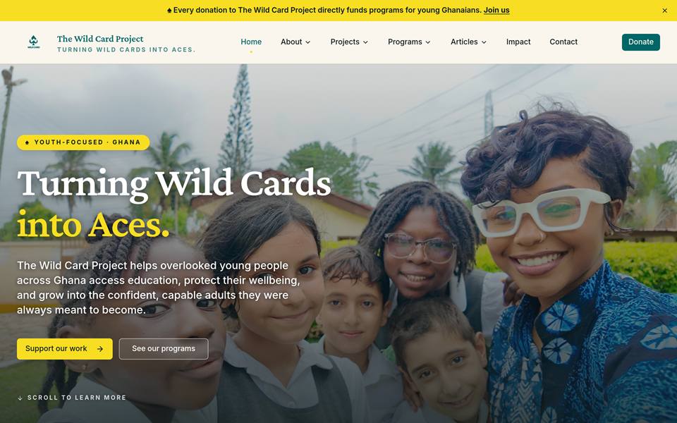 The Wild Card Project website preview