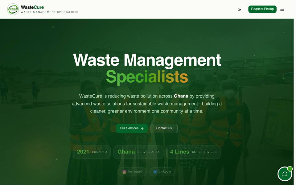 WasteCure website preview